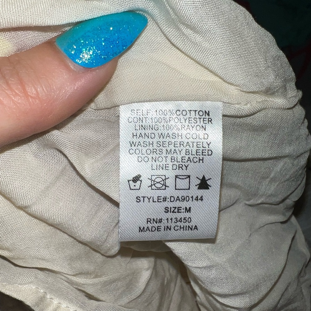 Lulumari Ivory Tube Maxi Dress with Lace Inserts and Detail (M) - Picture 10 of 10